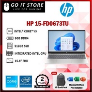 HP 15 - FD0673TU 15.6" FHD Laptop Natural Silver ( i3-N305, 8GB, 512GB SSD, Intel, W11, HS+M365 )