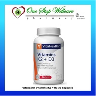 VITAHEALTH VITAMINS K2 + D3 30 CAPSULES (EXP:09/2027)