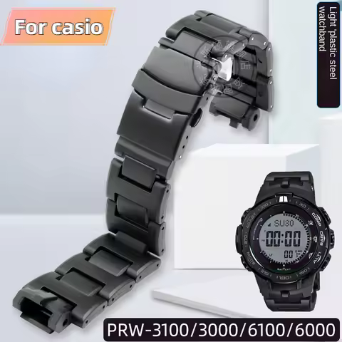 For Casio G-Shock PROTREK PRW-3100/6000/6100/3000 PRG-300 modified plastic steel composite watchband