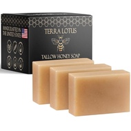 TerraLotus-OrganicTallowSoapwithOrganicCastorOil&RawHoney-Hydrating&Nourishing-3Pack(Unscented) 9JL9