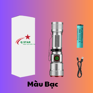 Đèn Pin Cầm Tay Mini Chiếu Gần Zoom Xa S4 Pro Full Kim Loại Có Nam Châm Và Có Sáng Tubor Kèm Pin 145