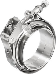 TIROL Band Clamp 3 Inch V Band Clamp with Quick Release Flange Male Female Clamp Stainless Steel