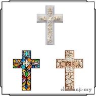 [ChiwanjifcMY] 2D Flat Pattern Cross Wall Plaque Lightweight Bedroom Flat Graphic Design 7.8 Inch X 