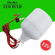 หลอดไฟปิงปอง LED Otoko ใช้ไฟ 1หลอดไฟ DC LED Bulb Light หลอดไฟ 40W DC12V พร้อมสาย ปากคีบแบต หลอดไฟใช้กับไฟแบต แสงสีขาว