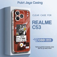 JUAL Case Hp REALME C53 Clear Case Motif AESTHETIC STIKER5 Casing