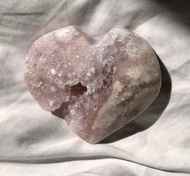 瑪達加斯加 紫櫻花瑪瑙心心 手把玩 水晶 crystal 擺設 擺件 爆晶