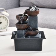 W-6&amp; Small Water Fountain Living Room Fortune Feng Shui Wheel Desktop Circulating Water Decoration Office Fortune Feng S