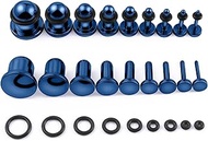 18pcs Stainless Steel Ear Stretching Kit Ear Tunnels Single Flat Top Piercing Gauge 14G-00G