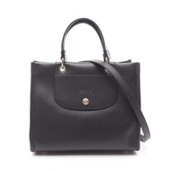 【二手】Longchamp Cabas 手提包，Longchamp STOP提手，10309HGO001，黑色皮革，兩用肩包，女士，全新。