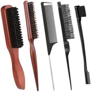 5/6pcs Hair Styling Brush Set with Bamboo Handles - 200ml Spray Bottle Bristle Teasing & Smoothing C