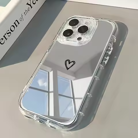 For Huawei Nova 7 6 5 Pro SE 4 Nova Y90 Y73 Y72 Y72S Y63 Y60 Phone Case Simple Love Heart Mirror Sof