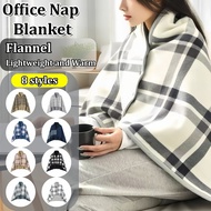 Wearable Plaid Fleece Blanket Warm Throw With Button Blanket Office Shawl Wearable Nap Air Condition