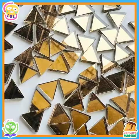 100g Taobao Triangle Mirror Mosaic Tile Colored Glass Tile DIY Mosaic Making Arts & Crafts Accessori