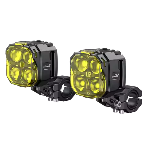 LOBOO L12T Motorcycle Lighting System Dual color led lens Motorcycle Spotlights lenses LED Work Ligh