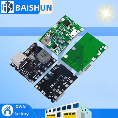 ‌TP4056 Li-ion 18650 3.7V-4.2V Dual-Mode Charger & Boost Module – 5V/1A Step-Up Output with Overchar
