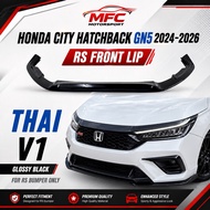Honda City Hatchback GN5 2024 2025 FLRS Thai V1 Front Lip RS Bumper -Glossy Black
