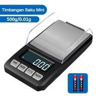 Timbangan Emas 0.01 Gram Mini Digital Pocket Scale 500/0.01 Gram Timbangan Perhiasan Digital