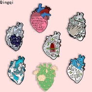 Anatomical Heart Enamel Brooch Pin Human Heart Anatomy Brooch Bag Clothes Lapel Pin Badge Cartoon Ar