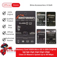 VGEN Micro SD Memory Card V-GEN 4gb 8gb 16gb 32gb 64gb 128gb Class 10 Maestro Speed Up to 95 Mbps