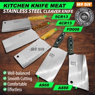 !!! STAINLESS STEEL KITCHEN KNIFE MEAT CHOPPER KNIFE BONE CHOPPER KNIFE WOOD HANDLE / PISAU PEMOTONG