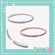 925 silver Signature I-D Pavé Bangle in Silver/ Rose gold Valentine's day gift Birthday gift