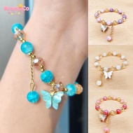 Cute Butterfly Crystal Bead Bracelet for Ladies Lucky Bracelet Jewelry Gift Ideas for Friends Sister