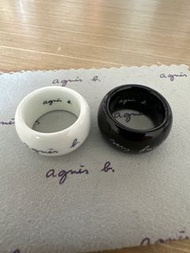 Agnes b陶瓷情侶戒指3隻