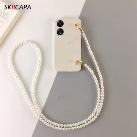 A78 58 4G Soft Lanyard Crossbody Necklace Cord Chain Silicone Case For OPPO A78 A58 A98 A97 A57 5G P