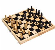 Foldable Folding International Chess Board Game For Trip Travel Chess Set Chess Pieces and Board Wooden Handmade Game