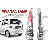 READY STOK PERODUA VIVA ALL LAMPU BELAKANG CLEAR  ALBINO SET TAIL LAMP LIGHT WHITE PNP FULL REAR LED