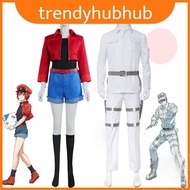 Cells At Work Red White Blood Cell Anime Cosplay Uniform With Polyester Blend For Gaming And Costume