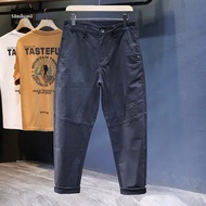 Mens Baggy กางเกง Harem หลวม Fit ยืดผู้ชายสบายๆกางเกง Patchwork เสื้อผ้าผู้ชายแฟชั่นกางเกงขนาดใหญ่เร