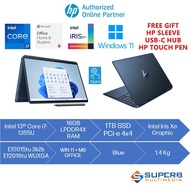 HP Spectre 14-ef2015tu 3k2k and 14-ef2016tu WUXGA Laptop (Intel 13th Core i7, 16gb ram, 1tb ssd, Intel Iris Xe Graphic, 13.5" Touchscreen Display, Win11, OPI, Blue)
