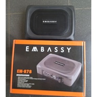 New Embassy EM 878 8 inch slim active subwoofer Embassy 8 inch under-mount subwoofer