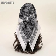 IESPOIR1T1 Square Scarf, Printed 90*90cm Satin Wraps, Luxury Designers Line Foulard Headband Smooth 