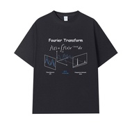 Fourier transform formula print 📐 t-shirt 100% cotton lelaki perempuan casual science tee engineer