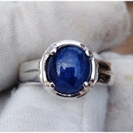 Natural Deep Blue Sapphire 8.9 carat silver handmade ring
