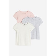 H&M Cotton T-Shirt Short Sleeves Pack Of 3 Pieces 4-6 Years/6-8/8-10