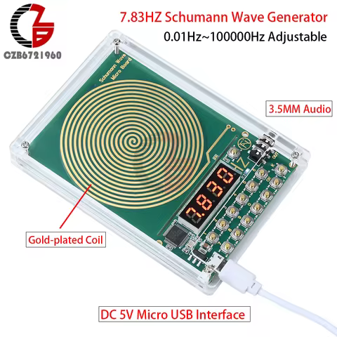 7.83HZ Schumann Wave Generator 3.5MM Audio Resonator 0.01Hz~100000Hz Adjustable Frequency Generator 