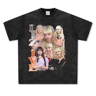 IVE Gaeul An Yuzhen Rei Liz Leeseo Washed Short T Sleeve T-Shirt Pure Cotton Shirt Top Trendy