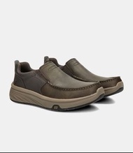 Skechers 男裝啡色Slip-on皮鞋