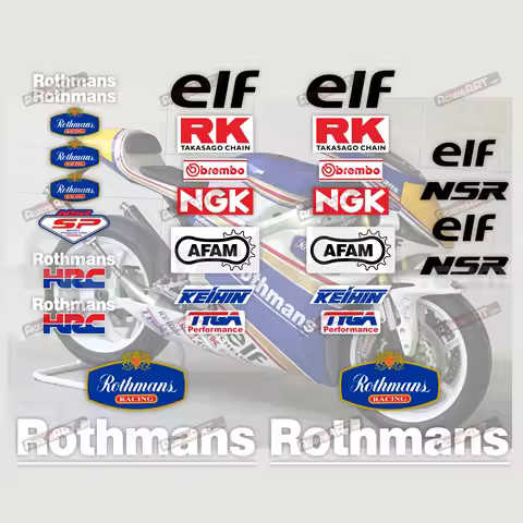 For Honda NSR250R NSR500 SP Rothmans Waterproof Decorative Printed Fairing Decal Kit Motorcycle Acce