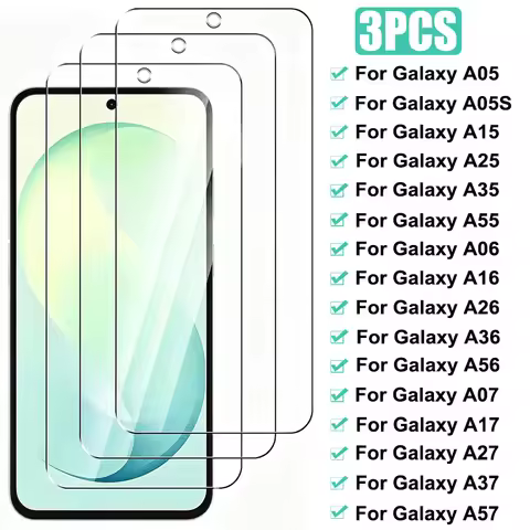 3PCS Tempered Glass For Samsung Galaxy A15 A25 A35 A55 A05S A06 A16 A26 A36 A56 Screen Protector For