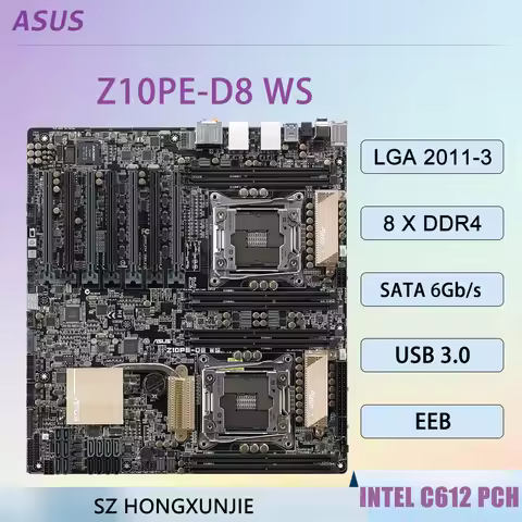 ASUS Z10PE-D8 WS LGA 2011-3 motherboard memoria ram ddr4 C612 PCH CPU Intel Xeon E5-2699 v4 2697 v4 