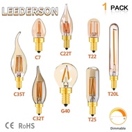 [LEEDERSON] Spot Retro LED Edison Bulb 2200k Dimmable LED Filament Bulb E14 Amber Glass Bombilla C7 