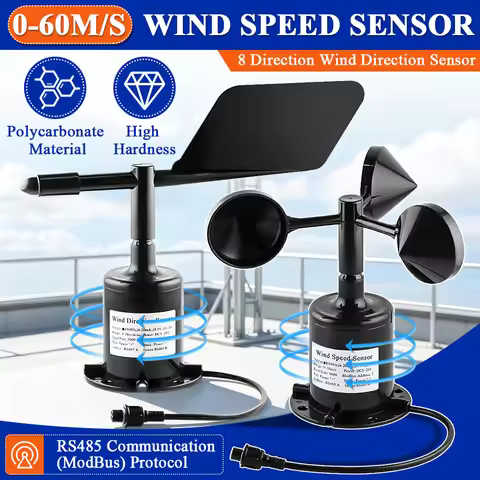 60m/s Weather Station Outdoor 3 Cup Anemometer Sensor Polycarbon Fiber Wind Speed Wind Direction Sen