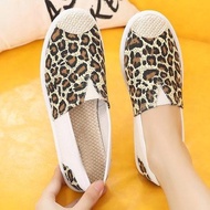 Women's Shoes With Heels Slip-On Casual Canvas Comfortable To Wear Cute Pattern Tiger 202 September2