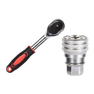 DUOJI Heavy Duty Adjustable Socket Wrench Set Single-Hand Operation 10-19mm Universal Socket Wrench 