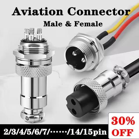 5/10/20 Set GX12 GX16 GX20 Circular Aviation Plug Sockets 2 3 4 5 6 7 8 9 10 12 14 15 Pin Male and F