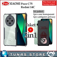 PACKAGE 2in1 Case Xiaomi poco C75 4G Redmi 14C Soft Case Fusion Shockproof Transparent Casing